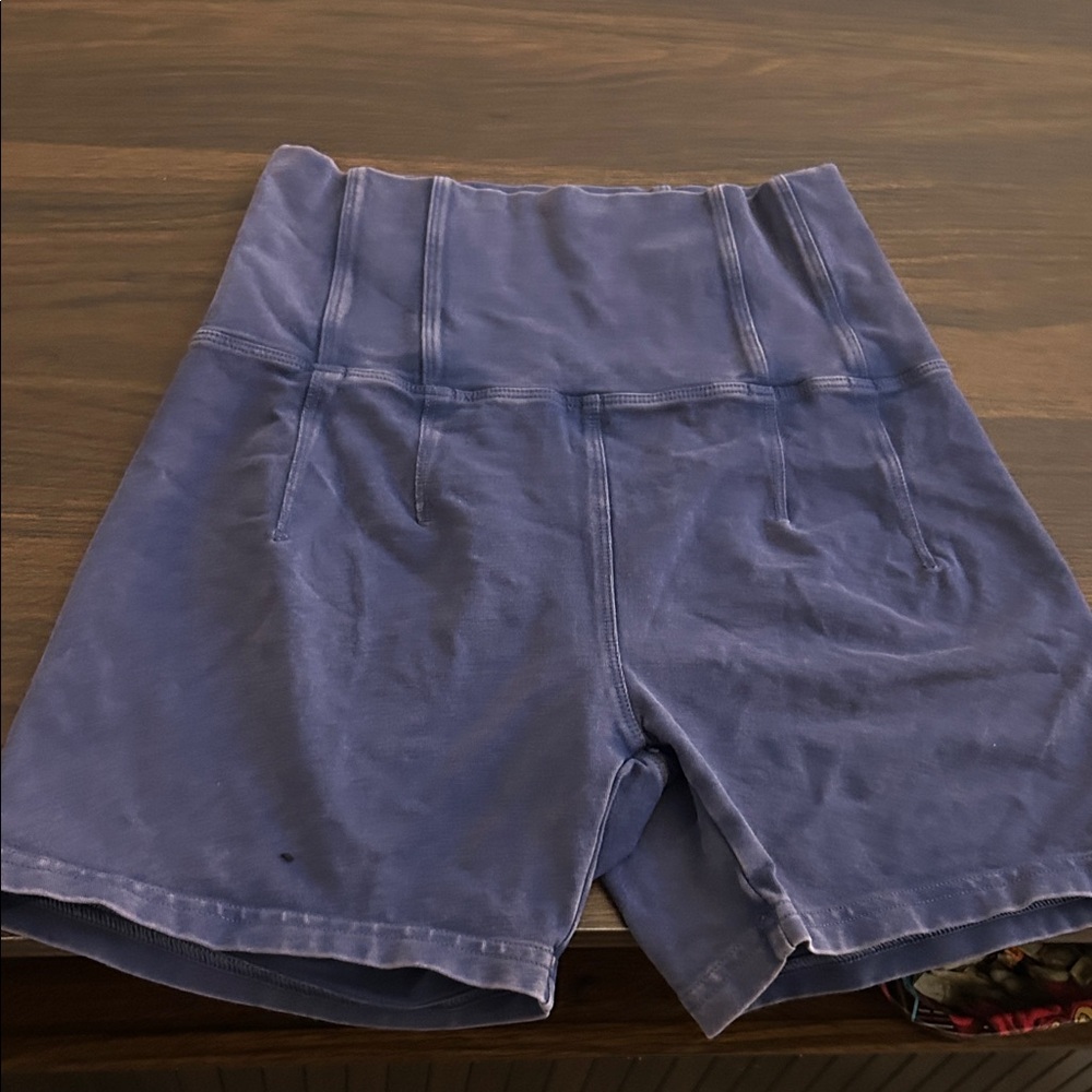 Elegant High-Waisted Blue Shorts